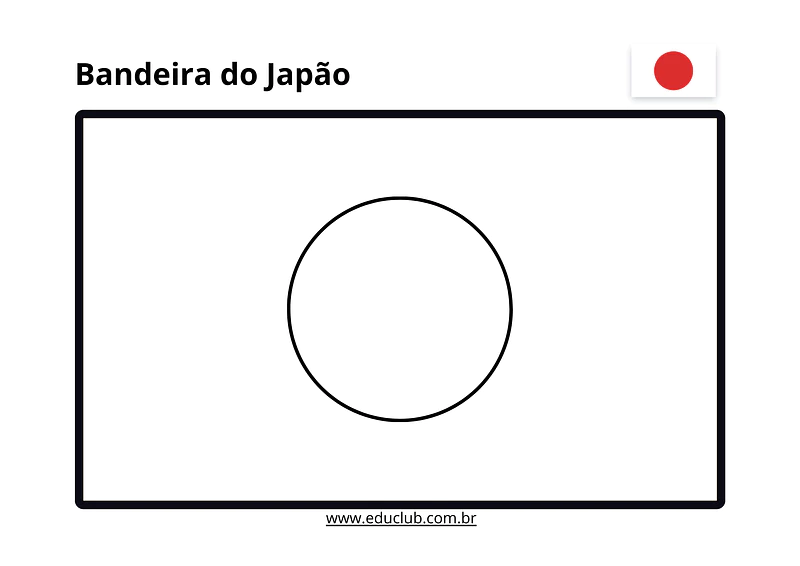 Bandeira do Japão para imprimir e pintar | Educlub